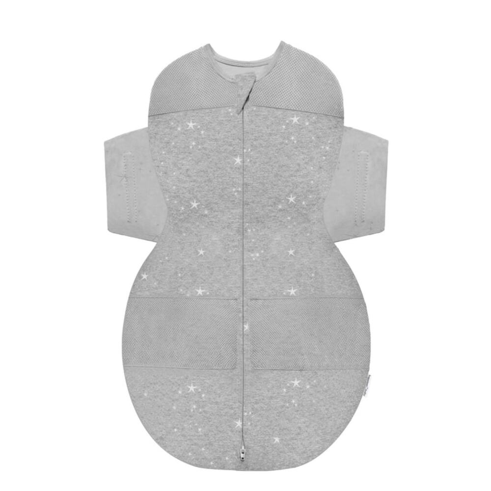 NWT HAPPIEST BABY 100% Organic SNOO Sleep Sack Stars Gray Large 4/6 Months